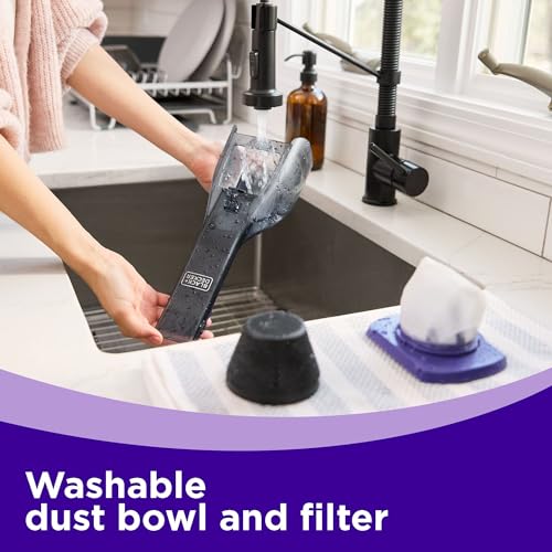 BLACK+DECKER dustbuster Reveal Pet Hair Vacuum, Hand Held Vacuum Cordless Portable for Home and Car, Rechargeable, LED Light, Powerful Suction, Includes Pet Brush and Crevice Tool (HLVD320BP07) - image 9