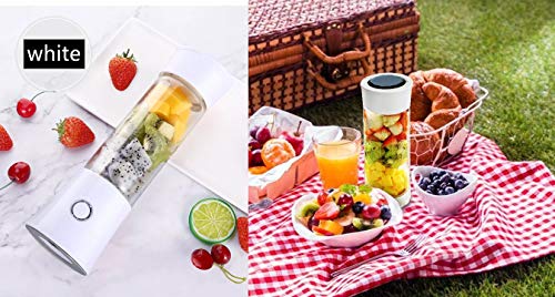 Portable Blender, Smoothie Blender With 16Oz Travel Glass Cup And Lid 4000Mah Battery 7.4V Strong Power Personal Size Blender Usb Rechargeable Mini Juicer Cup Travel Blender For Shakes And Smoothies With Stainless Steel 6 Blades Bpa Free(White) #TOP6