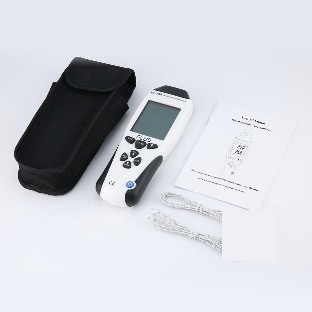 ET-959 Digital doppio tipo K J-tipo termocoppia termometro di temperatura a contatto Meter LCD Handheld Tester Pyrometer Per laboratorio