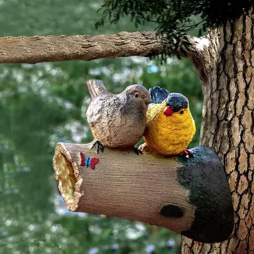 craftpitaraa Resin Action Birds On Tree Garden Decoration Items for Balcony Outdoor Lounge Figurines Statue(19 X 16 Cm,L X H),Multicolour-image-18