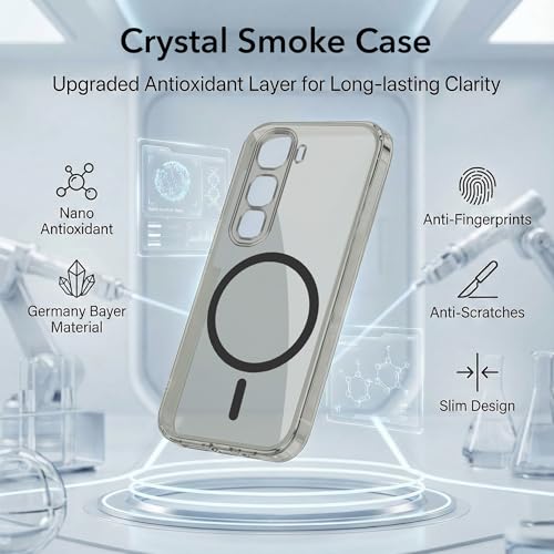 Image of Jkobi Lifetime Anti-Yellow MagSafe Compatible Clear Back Cover Case for Vivo Y400 Pro (Sleek Hard Crystal | Shockproof and Camera Protection)
