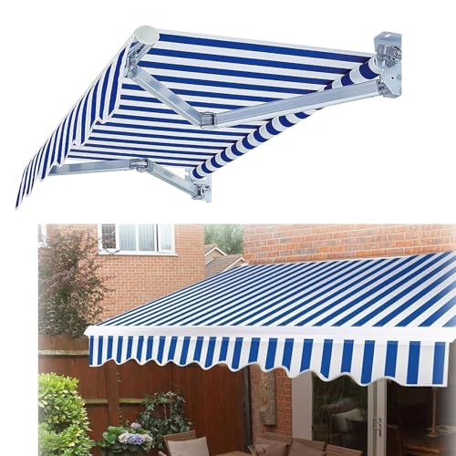 Toile de rechange pour auvent exterieur bleu 3,5x3 m bache impermeable polyester abri solaire