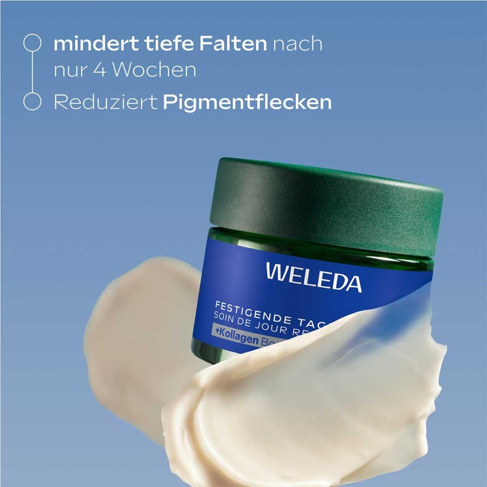 Weleda Crema Viso Giorno Contouring Genziana Blu, Riduce le Rughe Profonde, Rassoda il Collo e la Pelle Tendente al Cedimento, 40 ml