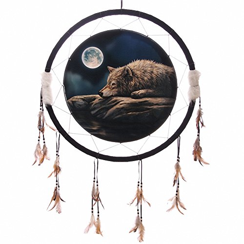 Acchiappasogni medio con stampa Lupo notte serena