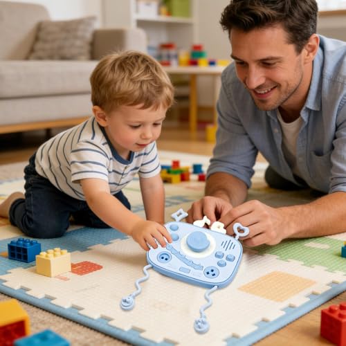 Tablero sensorial de silicona interactivo de 8x6 pulgadas con botones 6