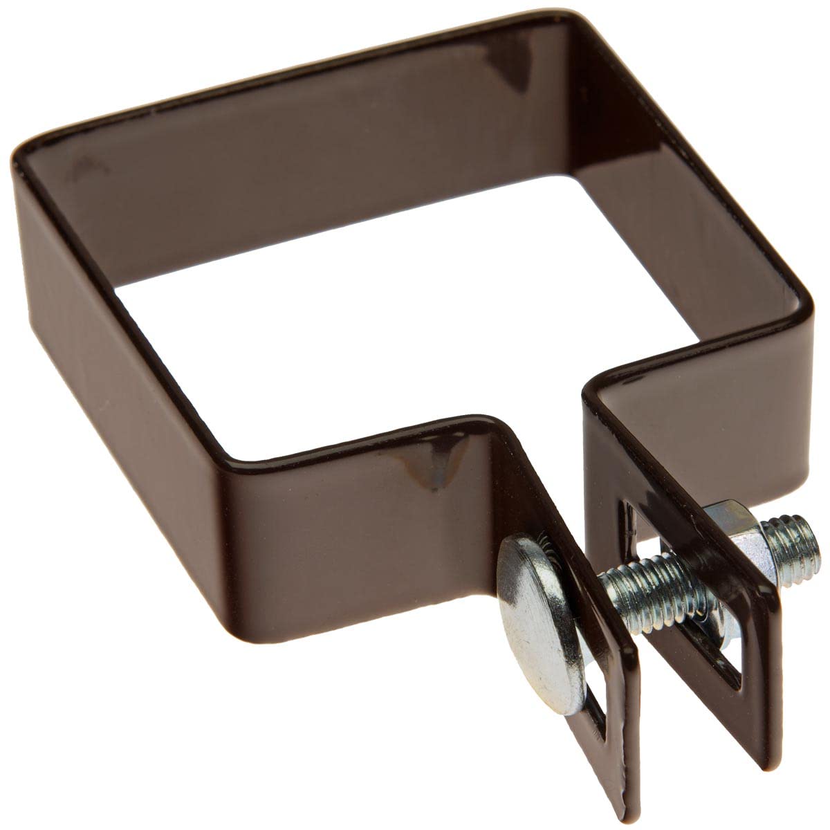HaGa® Strebenschelle - 7cm x 7cm - Befestigungsschelle - Zaunstreben - Zaunbau- braun - 10 Stück - Kantholzschelle