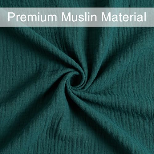 Image of Meracorallo Muslin Swaddle Blanket, 100% Cotton Receiving Blanket Soft and Breathable Swaddle Wrap for Baby Boys and Girls, Dark Green