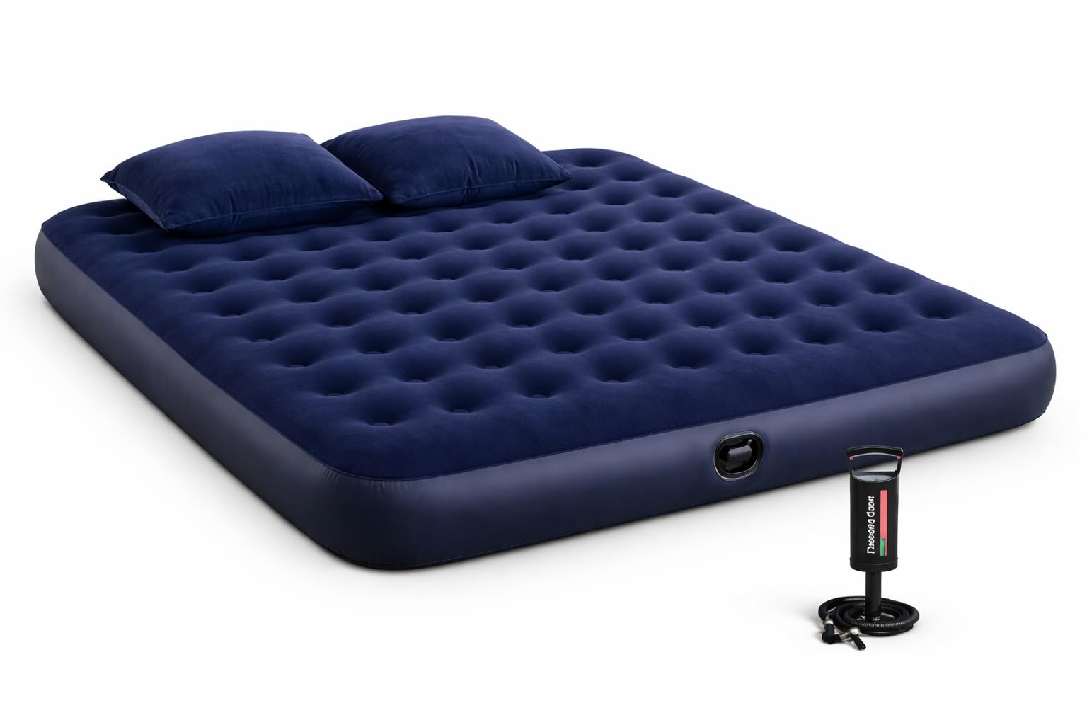 Big Queen Size Inflatable Air Bed with Pump & 2 Pillows