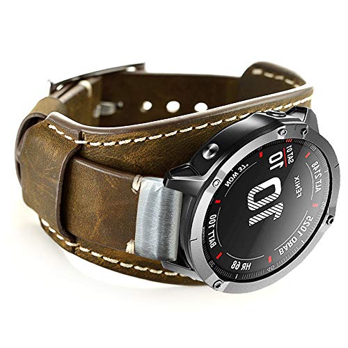 Bracelet Garmin Fenix 6 Pro 5 Plus cuir 22mm, rechange montre Forerunner 945 935