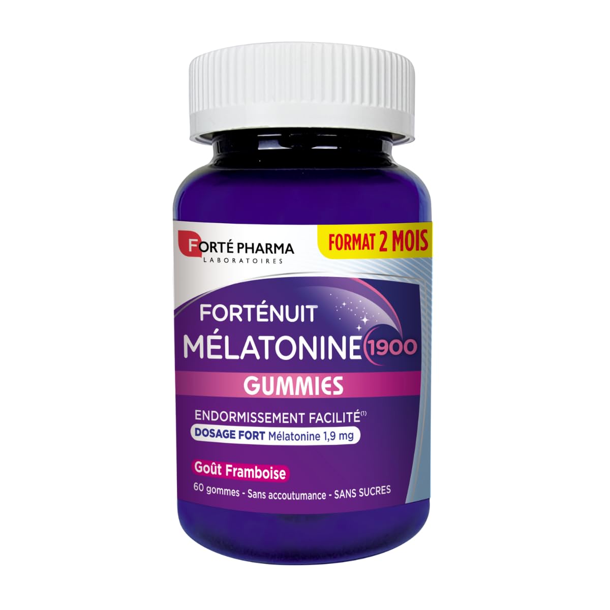 Forté Pharma Complément endormissement Mélatonine 1900 Gummies 60 nuits