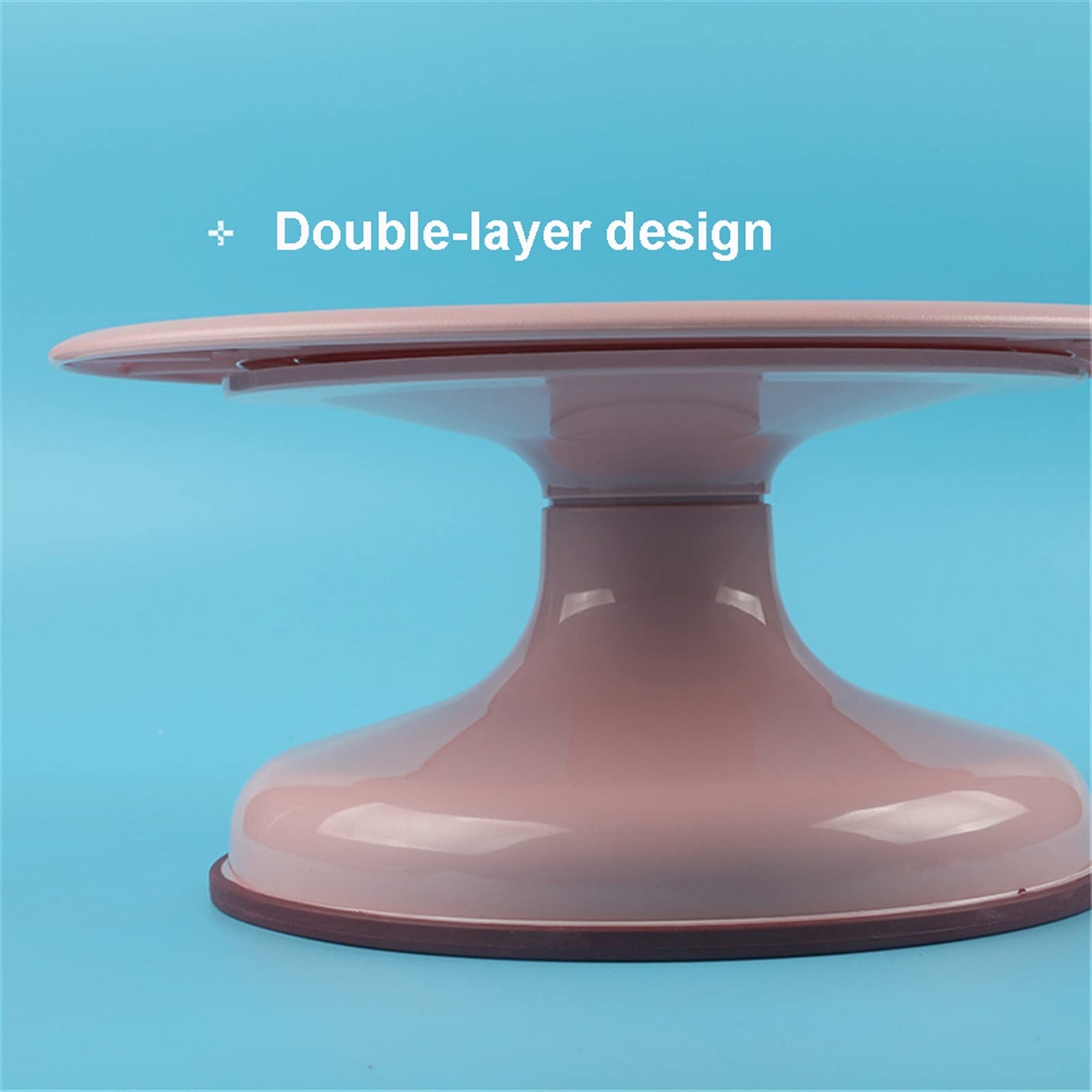 Tortenplatte Drehbar ABS Frosted Plastic Cake Drehteller 11 Zoll Swivel Kuchentisch Rotierende Standkuchen Basis Gebäck und Bäckereizubehör (27 * 20,5 * 12,5 cm) Kuchen dekorieren Verbrauchsmaterial K