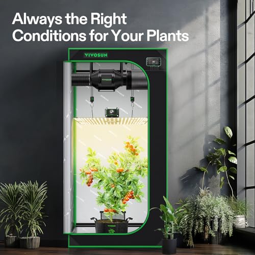 VIVOSUN GIY Smart Grow Tent System 2.7x2.7, WiFi-Integrated Grow Tent Kit, with Automate Ventilation and Circulation, Schedule Full Spectrum 150W LED Grow Light, and GrowHub E42A Controller