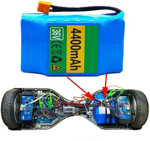 Batterie De Remplacement pour Hoverboard 36 V 4,4 Ah, Batterie De Voiture Équilibrée, Batterie Au Lithium Rechargeable 36 V pour Scooter À Double...