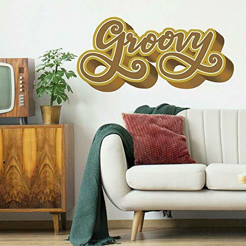 RoomMates RMK4555TBM Groovy Retro Giant Peel and Stick Quote Peel and Stick Wall Decals