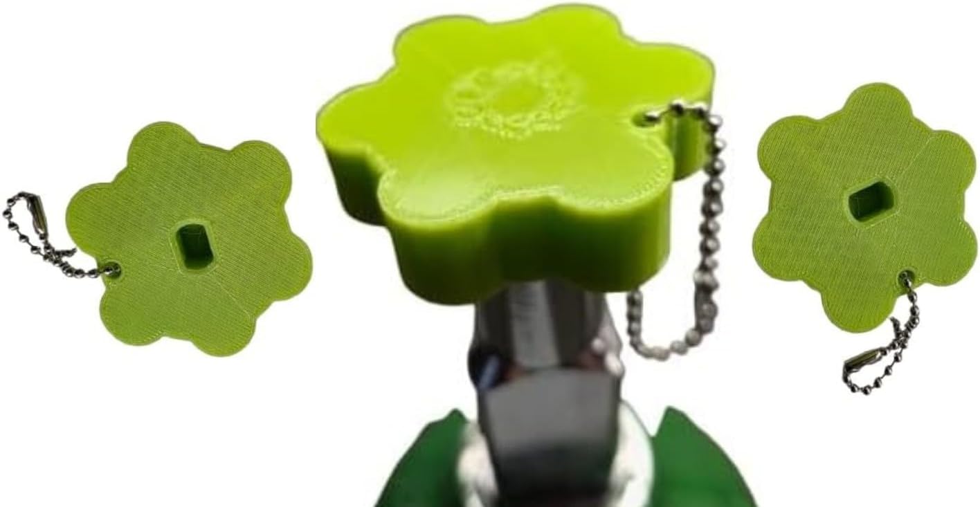 2 3D Printed Medical Oxygen Cylinder Wrench Knob, Oxygen knob Keychain, Durable USA Made, Fits Oxygen CGA-870 Post Valves - Oxygen Tank Key Wrench, Oxygen Wrench, Medical Oxygen Knob Green