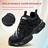 Safety Trainers Womens Steel Toe Cap Trainers Work Safety Shoes Women Lightweight Breathable Industrial Sneakers Non-Slip Puncture Proof Black UK 6 #3