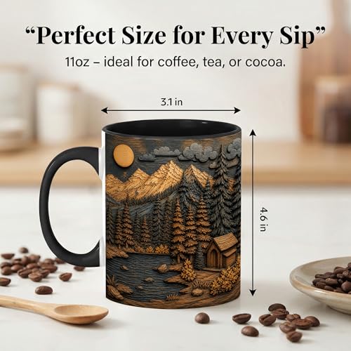 Taza cerámica negra para café 11 oz miniatura 6