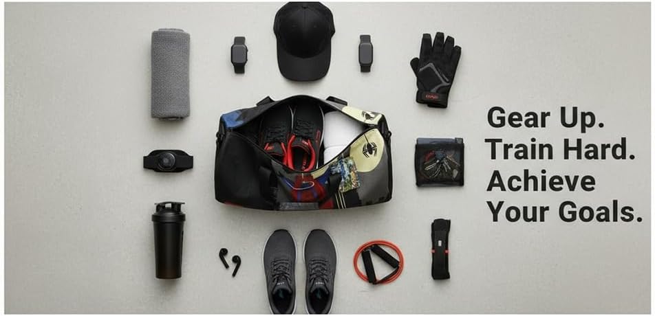 Mar-vel Spderman Canvas Duffle Bag – Large Capacity Water-Resistant |Travel Gym Sports Bag | Adjustable Strap, Metal Swivel Hook & Shoe Compartment –Luggage Camping Birthday | Unisex Gift Men Women - Image 6