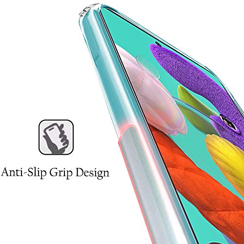 Image of TheGiftKart Ultra Clear Slim Anti-Slip Grip Soft Silicone Back Cover Case with Complete Camera Protection & Anti-Dust Plugs Built-in for Samsung Galaxy A51 (Transparent)