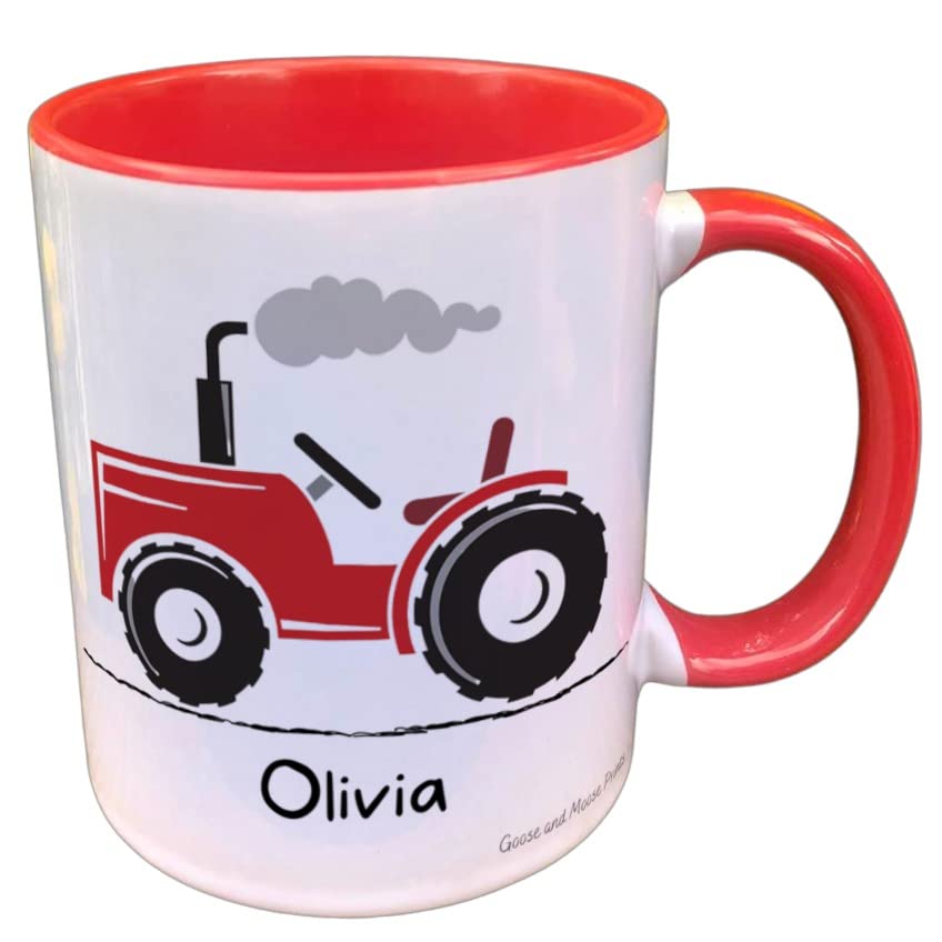 Personalised Tractor Mug Gift - Present for Farming Lovers - Gifts for Tractor Drivers - Personalised Vehicle Mug - Country Style Mug (Blue)