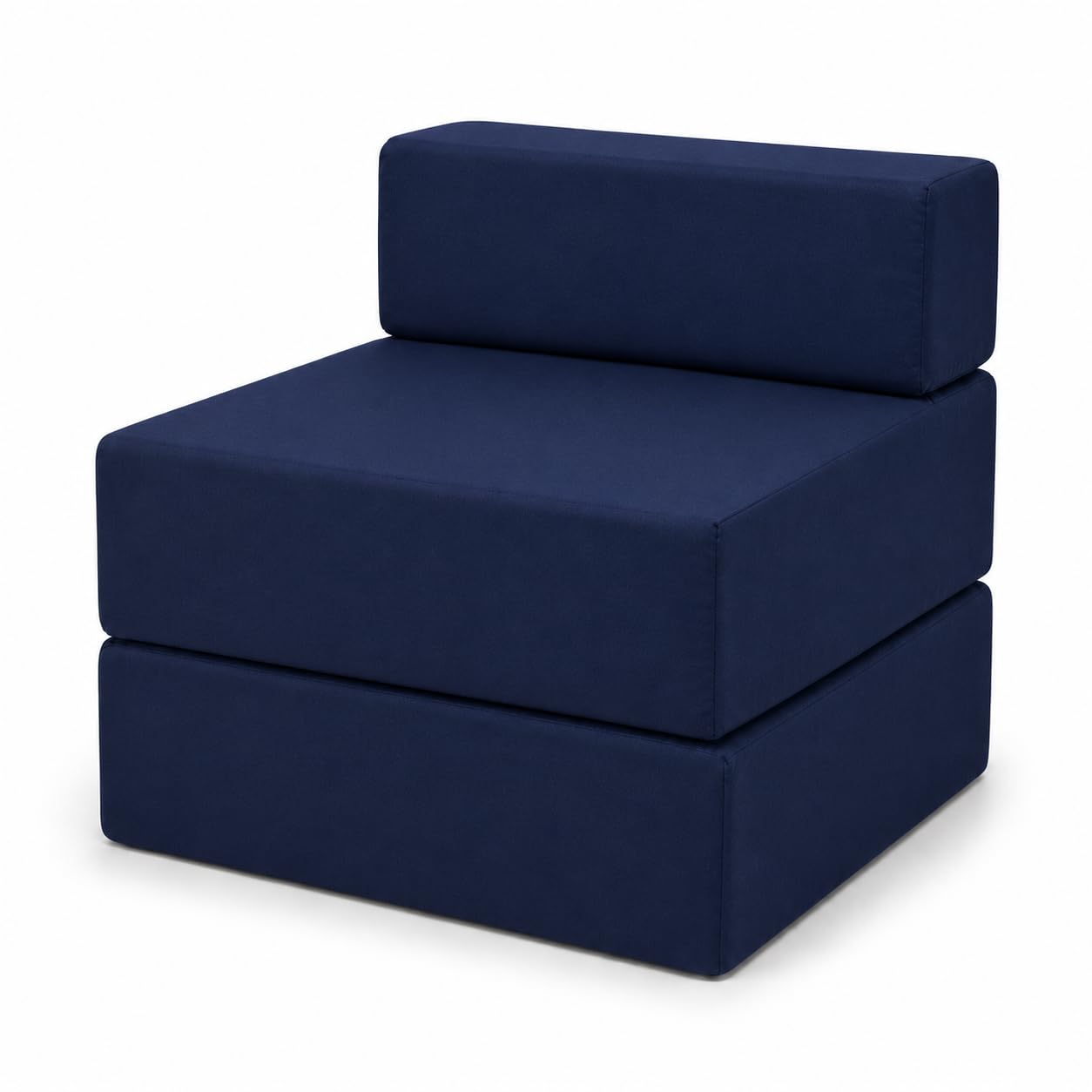 Folding Chair Bed 3 in 1 Z Bed Guest Mattress Foam Sofa Bed (Navy)