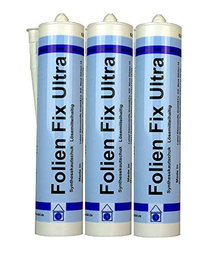 3 Stück Folienkleber Ultra- Dampfbremsenkleber, Dichtkleber, Luftdichtungskleber Folien Fixkleber Ultra Kartusche 300 ml. Starkes Haftspektrum