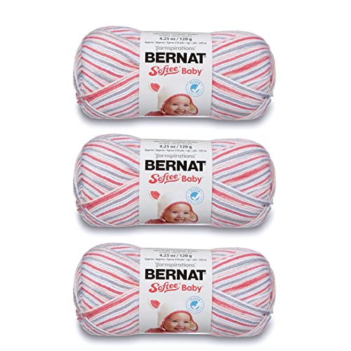 Image of Bernat Softee Baby Princess Pebbles Yarn - 3 Pack of 120g /4.25oz - Acrylic - 3 DK (Light) - 310 Yards - Knitting /Crochet