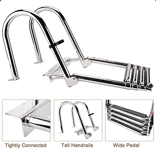 Escalera telescópica de 4 peldaños para piscina y barco miniatura 5