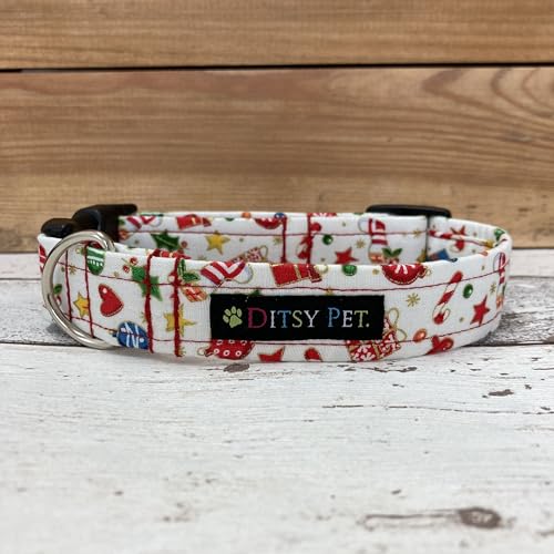 Christmas Scene Festive Dog Collar XXS, Red - Image 2