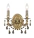 Gramercy Crystal Candle Wall Sconce in Aged Brass with Golden Teak Crystal
