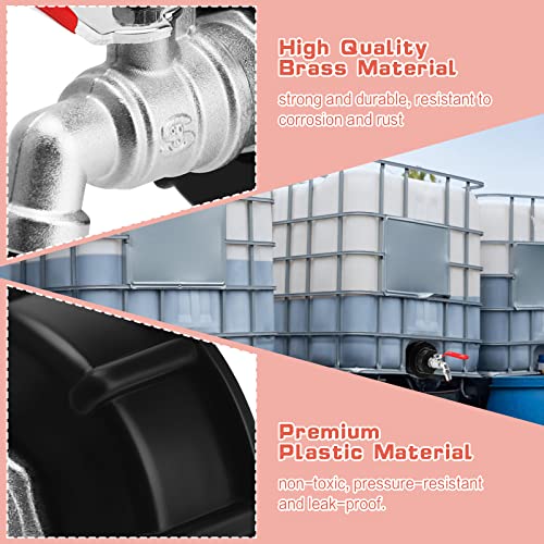 IBC Tank Fittings IBC Adapter Connector 3/4" IBC Connector Leakproof IBC Tank Valve Detachable IBC Water Tank Adapter Valve Fitting Parts for S60X6/S100x8 IBC Water Storage Tank or Hose Connector - Image 4