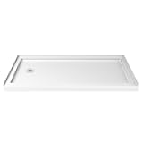 DreamLine SlimLine 32 in. D x 60 in. W x 2 3/4 in. H Left Drain Single Threshold Shower Base in White, DLT-1132601