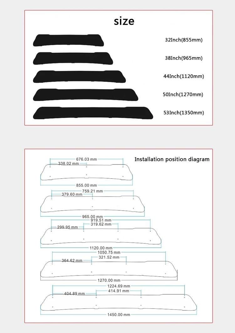 Gepackträger Autodachträger Windverkleidung Luftabweiser Deflektor Windspoiler Leise Geräusche Windschutzscheibenverkleidung Für Dachträger Dachgepäckträger(50-Inch)
