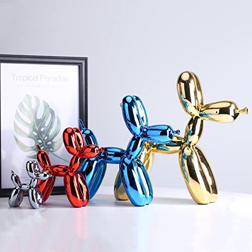 Xiaomagg Shiny Balloon Dog Statue Modern Home Coffee Table Decorations Cute Balloon Dog Art Sculpture Home Decor Accents Suitable For Fashion Room Decoration Bedroom Summer Decor(6.6*6.6*2.8Inch, Red) #TOP5
