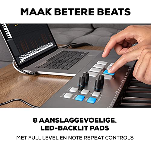 Alesis V49 MKII – USB MIDI Keyboard Controller met 49 aanslaggevoelige toetsen, 8 full-level pads, arpeggiator, pitch… - Image 4