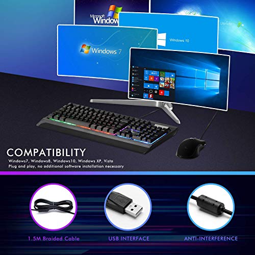 Mouse ottico con cavo USB (1.5m), DPI regolabile fino a 6400, 7 pulsanti, LED - Mouse gaming - Immagine 4