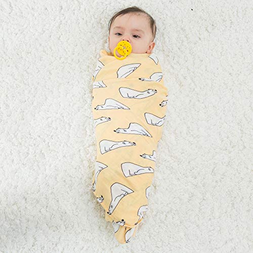 Image of Kassy Pop Printed 6 Layer Bamboo Muslin Blanket Cum Swaddling Towel for Baby, Toddlers | 70% Bamboo, 30% Cotton | AC Quilt, Multi-Purpose Blanket | Toxin Free | 110cm x 110cm (Lazy Bear Print)