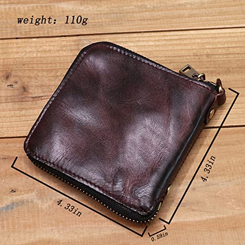 Leather Coin Purse Wallet - Men's Zipper Wallet (Coffee Color)2