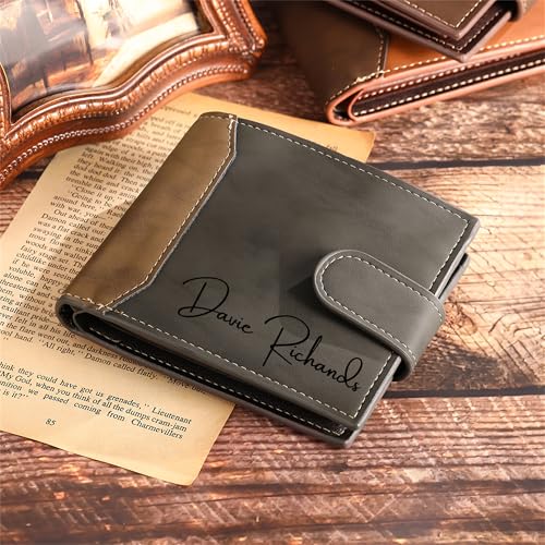 Jeweidea Personalized Photo & Text Wallet for Men, Custom Gift for Him, Dad, Husband2