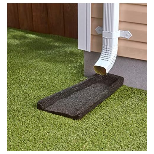 Rubberific Premium Rubber Downspout Splash Block Rain Guard Gutter Extender - 3 Pack (Black)