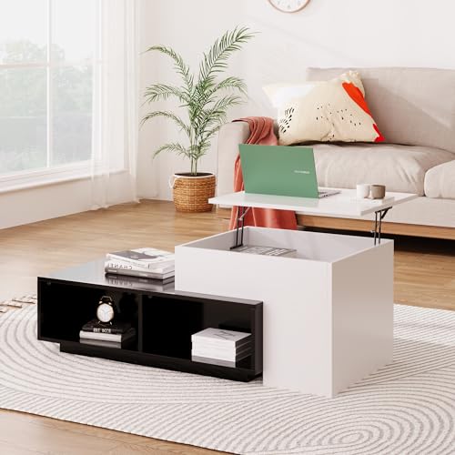Table basse relevable gain de place pour manger devant la télé et ranger le salon - 8