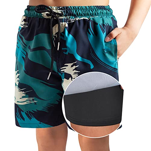 techcity Boys Swim Trunks Boxer Brief Liner Swimwear Bathing Suit Quick