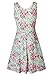 Measoul Womens Casual Fit and Flare Floral Sleeveless Party Evening Cocktail Dress,Light Green,Large