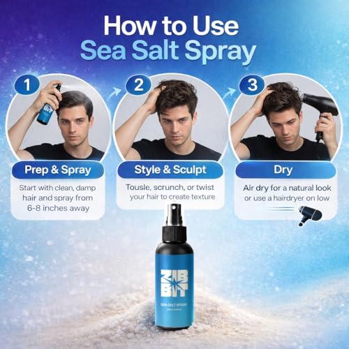 Image of Zibbit Sea Salt Hair Texture Spray with Himalayan Salt, Keratin & Panthenol - Adds Volume, Matte Finish, Lightweight Hold, Enriched with Aloe, Amla & Bhringraj - For Men & Women | 100ml