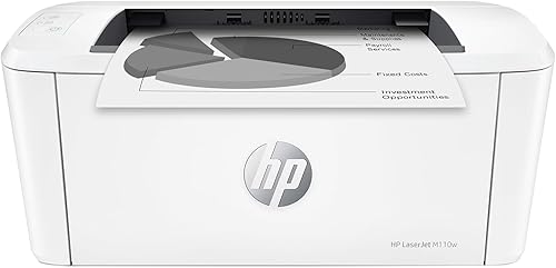 Impresora inalámbrica en blanco y negro HP LaserJet M110w, impresión, velocidades rápidas, configuración fácil, impresión móvil, ideal para equipos