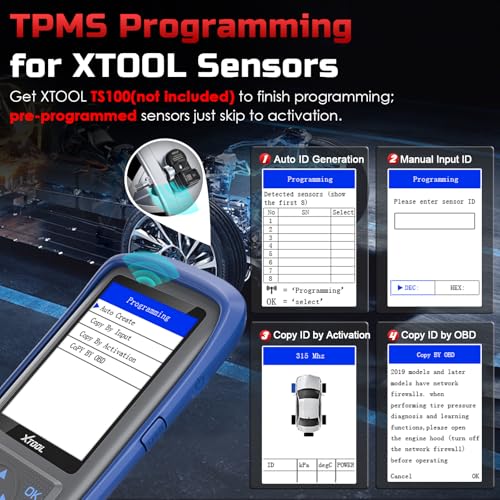 XTOOL-TP150-TPMS-Programming-Tool-Universal-TPMS-RelearnResetActivate-Tool-Tire-Sensor-Programmer-for-XTOOL-TS100-Only-Tire-Pressure-Monitor-System-Diagnostics-Tool