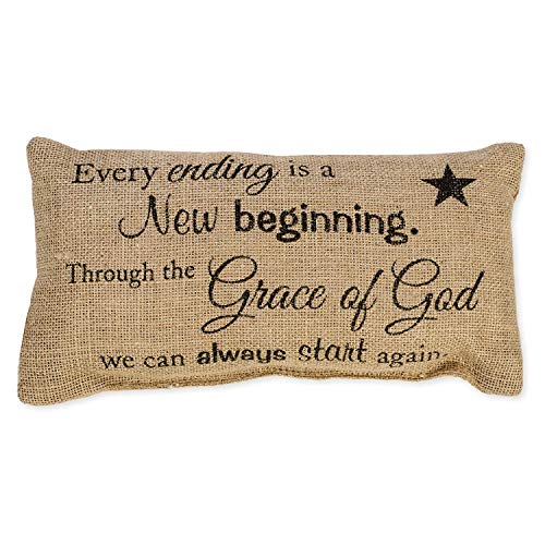 Grace of God 6 x 12 Rectangular Burlap Inspirational Decorative Throw Pillow