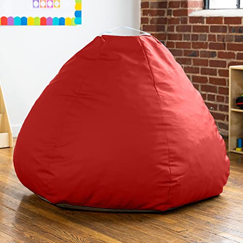 Jaxx Gumdrop Commercial Grade Bean Bag For Educational Environments, Large Size - Premium Vinyl - Red #TOP5