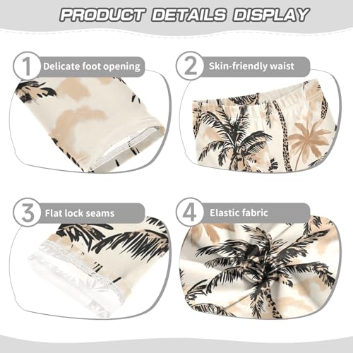 Vintage Tropical Palm Tree Girls Leggings Soft Stretch Workout Yoga Dance Pants for Kids Casual Tights3