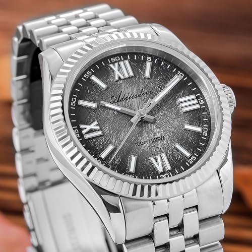 Image of ADDIESDIVE 10.6 MM Luxury Watches for Men Women Roman Numerals Synthetic Sapphire VH Sweep Second Fluted Bezel Casual Wear Unisex Watch